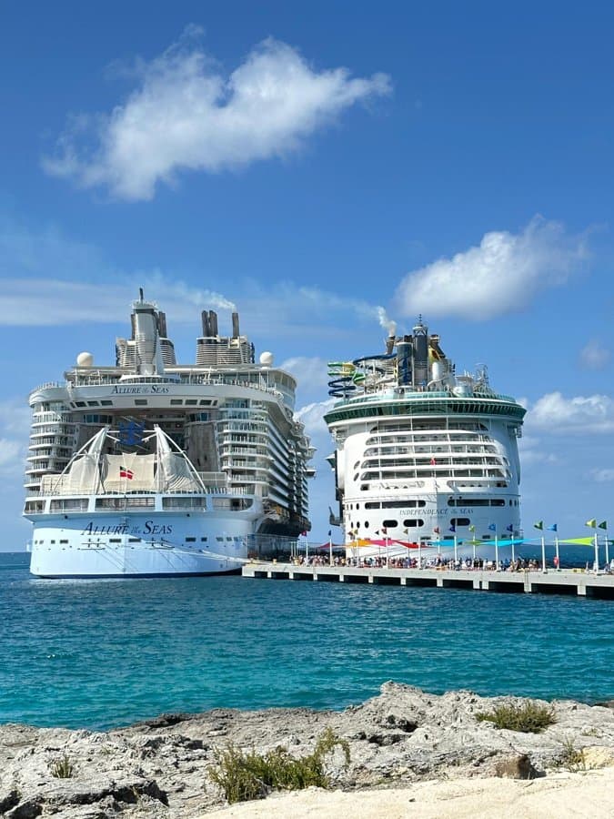 Royal Caribbean cruise ships docked