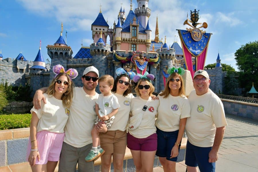 Family celebrating at Disneyland